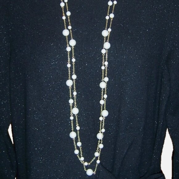 TALBOTS Double Strand Pearl Fashion Necklace NWT Brand New - Picture 1 of 3